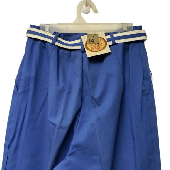 90s Deadstock Picket and Post blue pleated trousers with belt . size 14 - Picture 5 of 6